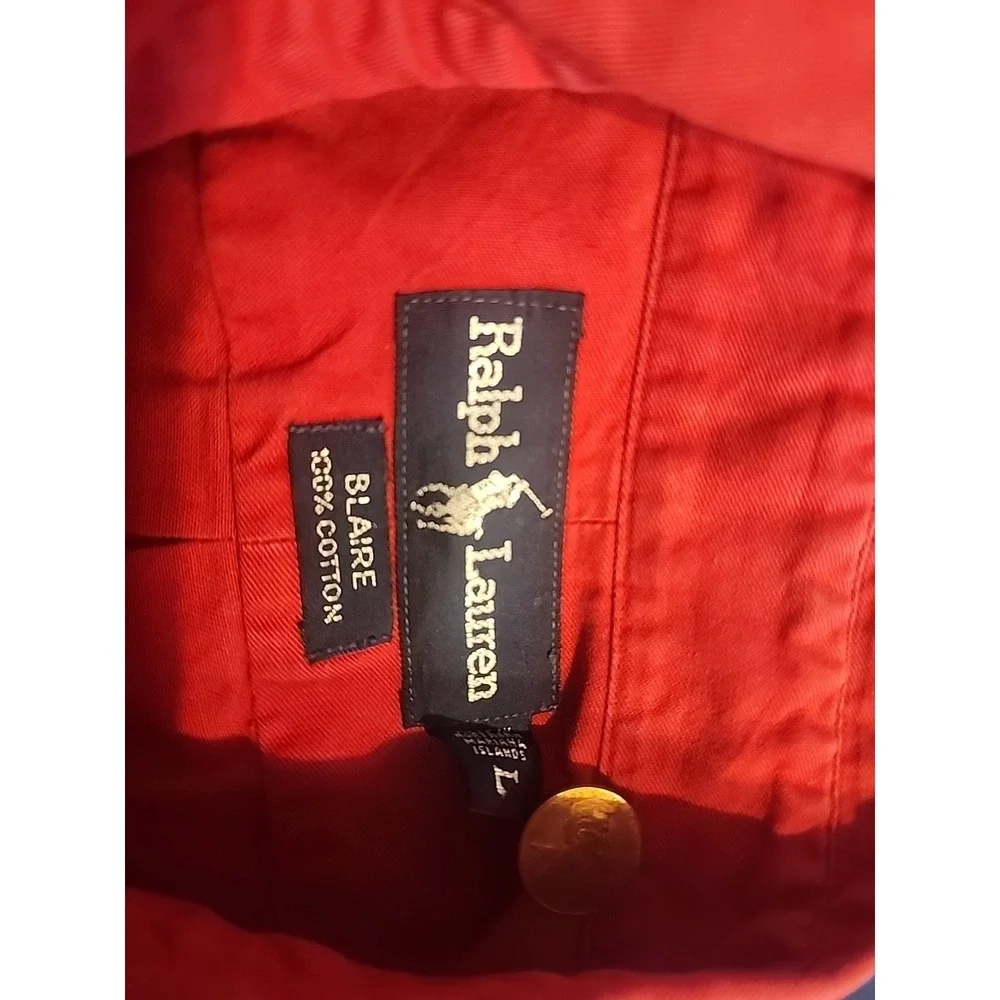 POLO Ralph Lauren Shirt Men's Size L Blaire Red‎ 100% Cotton